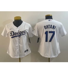 Women Los Angeles Dodgers 17 Shohei Ohtani White Gold Stitched Jersey 28Run Small 29 Women Los Angeles Dodgers 17 Shohei Ohtani White Gold Stitched Jersey 28Run Small 29