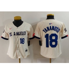 Women Los Angeles Dodgers 18 Yoshinobu Yamamoto Cream Stitched Jersey 4 Women Los Angeles Dodgers 18 Yoshinobu Yamamoto Cream Stitched Jersey 4