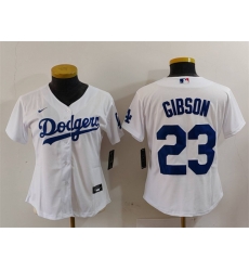 Women Los Angeles Dodgers 23 Kirk Gibson White Stitched Jersey Women Los Angeles Dodgers 23 Kirk Gibson White Stitched Jersey