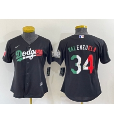 Women Los Angeles Dodgers 34 Toro Valenzuela Black Cool Base Stitched Jersey Women Los Angeles Dodgers 34 Toro Valenzuela Black Cool Base Stitched Jersey