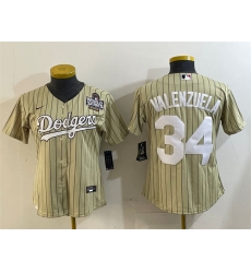 Women Los Angeles Dodgers 34 Toro Valenzuela Cream 2024 World Series Cool Base Stitched Baseball Jersey Women Los Angeles Dodgers 34 Toro Valenzuela Cream 2024 World Series Cool Base Stitched Baseball Jersey