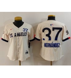 Women Los Angeles Dodgers 37 Teoscar Hern E1ndez Cream 2024 City Connect Limited Stitched Jersey Women Los Angeles Dodgers 37 Teoscar Hern E1ndez Cream 2024 City Connect Limited Stitched Jersey