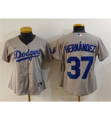 Women Los Angeles Dodgers 37 Teoscar Hern E1ndez Grey Stitched Jersey Women Los Angeles Dodgers 37 Teoscar Hern E1ndez Grey Stitched Jersey