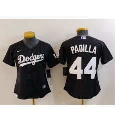 Women Los Angeles Dodgers 44 Vicente Padilla Black Stitched Jersey Women Los Angeles Dodgers 44 Vicente Padilla Black Stitched Jersey