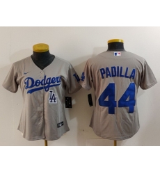 Women Los Angeles Dodgers 44 Vicente Padilla Grey Stitched Jersey 2 Women Los Angeles Dodgers 44 Vicente Padilla Grey Stitched Jersey 2