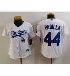 Women Los Angeles Dodgers 44 Vicente Padilla White Stitched Jersey 5 Women Los Angeles Dodgers 44 Vicente Padilla White Stitched Jersey 5