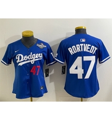 Women Los Angeles Dodgers 47 Ben Rortvedt Royal 2025 World Series Limited Stitched Baseball Jersey Women Los Angeles Dodgers 47 Ben Rortvedt Royal 2025 World Series Limited Stitched Baseball Jersey
