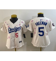 Women Los Angeles Dodgers 5 Freddie Freeman Cream 2025 Tokyo Series Limited Stitched Baseball Jersey Women Los Angeles Dodgers 5 Freddie Freeman Cream 2025 Tokyo Series Limited Stitched Baseball Jersey