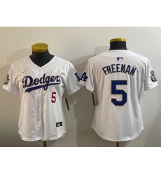 Women Los Angeles Dodgers 5 Freddie Freeman White Gold 2024 World Series Home Limited Stitched Baseball Jersey 28Run Small 29 Women Los Angeles Dodgers 5 Freddie Freeman White Gold 2024 World Series Home Limited Stitched Baseball Jersey 28Run Small 29