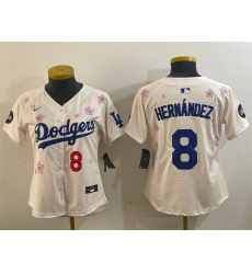 Women Los Angeles Dodgers 8 Enrique Hernandez Cream 2025 Tokyo Series Limited Stitched Baseball Jersey Women Los Angeles Dodgers 8 Enrique Hernandez Cream 2025 Tokyo Series Limited Stitched Baseball Jersey