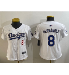 Women Los Angeles Dodgers 8 Enrique Hernandez White 2024 Jackie Robinson Patch Limited Stitched Baseball Jersey Women Los Angeles Dodgers 8 Enrique Hernandez White 2024 Jackie Robinson Patch Limited Stitched Baseball Jersey