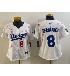 Women Los Angeles Dodgers 8 Enrique Hernandez White 2025 Tokyo Series Limited Stitched Baseball Jersey Women Los Angeles Dodgers 8 Enrique Hernandez White 2025 Tokyo Series Limited Stitched Baseball Jersey
