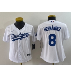 Women Los Angeles Dodgers 8 Enrique Hernandez White Stitched Jersey Women Los Angeles Dodgers 8 Enrique Hernandez White Stitched Jersey