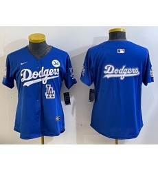 Women Los Angeles Dodgers Blank Blue 2024 World Series With No 34 Patch Home Limited Stitched Baseball Jersey 7 Women Los Angeles Dodgers Blank Blue 2024 World Series With No 34 Patch Home Limited Stitched Baseball Jersey 7