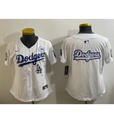 Women Los Angeles Dodgers Blank White 2024 World Series With No 34 Patch Home Limited Stitched Baseball Jersey 5 Women Los Angeles Dodgers Blank White 2024 World Series With No 34 Patch Home Limited Stitched Baseball Jersey 5