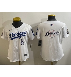 Women Los Angeles Dodgers Blank White 2024 World Series With No 34 Patch Home Limited Stitched Baseball Jersey 7 Women Los Angeles Dodgers Blank White 2024 World Series With No 34 Patch Home Limited Stitched Baseball Jersey 7
