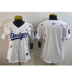 Women Los Angeles Dodgers Blank White 2025 Tokyo Series Limited Stitched Baseball Jersey
