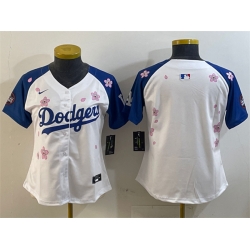 Women Los Angeles Dodgers Blank White Royal 2025 Tokyo Series Limited Stitched Baseball