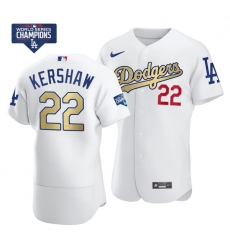 Women Los Angeles Dodgers Clayton Kershaw 22 Gold Program White Flex Base Stitched Jersey Women Los Angeles Dodgers Clayton Kershaw 22 Gold Program White Flex Base Stitched Jersey
