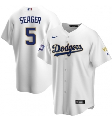 Women Los Angeles Dodgers Corey Seager 5 Championship Gold Trim White Limited All Stitched Cool Base Jersey Women Los Angeles Dodgers Corey Seager 5 Championship Gold Trim White Limited All Stitched Cool Base Jersey
