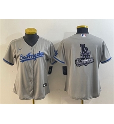 Women Los Angeles Dodgers Grey Team Big Logo Stitched Jersey s Women Los Angeles Dodgers Grey Team Big Logo Stitched Jersey s