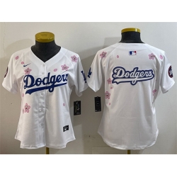 Women Los Angeles Dodgers Team Big Logo White 2025 Tokyo Series Limited Stitched Baseball Jersey