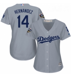 Womens Majestic Los Angeles Dodgers 14 Enrique Hernandez Authentic Grey Road Cool Base 2018 World Series MLB Jersey Womens Majestic Los Angeles Dodgers 14 Enrique Hernandez Authentic Grey Road Cool Base 2018 World Series MLB Jersey
