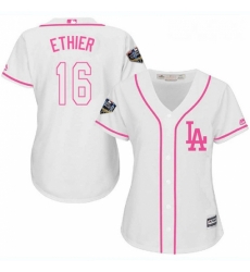 Womens Majestic Los Angeles Dodgers 16 Andre Ethier Authentic White Fashion Cool Base 2018 World Series MLB Jersey Womens Majestic Los Angeles Dodgers 16 Andre Ethier Authentic White Fashion Cool Base 2018 World Series MLB Jersey