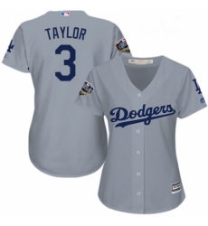 Womens Majestic Los Angeles Dodgers 3 Chris Taylor Authentic Grey Road Cool Base 2018 World Series MLB Jersey Womens Majestic Los Angeles Dodgers 3 Chris Taylor Authentic Grey Road Cool Base 2018 World Series MLB Jersey