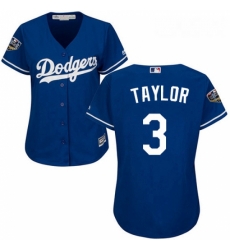 Womens Majestic Los Angeles Dodgers 3 Chris Taylor Authentic Royal Blue Alternate Cool Base 2018 World Series MLB Jersey Womens Majestic Los Angeles Dodgers 3 Chris Taylor Authentic Royal Blue Alternate Cool Base 2018 World Series MLB Jersey
