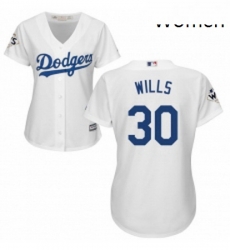 Womens Majestic Los Angeles Dodgers 30 Maury Wills Replica White Home 2017 World Series Bound Cool Base MLB Jersey Womens Majestic Los Angeles Dodgers 30 Maury Wills Replica White Home 2017 World Series Bound Cool Base MLB Jersey