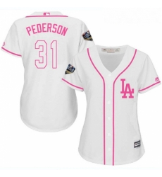 Womens Majestic Los Angeles Dodgers 31 Joc Pederson Authentic White Fashion Cool Base 2018 World Series MLB Jersey Womens Majestic Los Angeles Dodgers 31 Joc Pederson Authentic White Fashion Cool Base 2018 World Series MLB Jersey