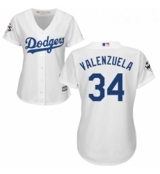 Womens Majestic Los Angeles Dodgers 34 Fernando Valenzuela Replica White Home 2017 World Series Bound Cool Base MLB Jersey Womens Majestic Los Angeles Dodgers 34 Fernando Valenzuela Replica White Home 2017 World Series Bound Cool Base MLB Jersey