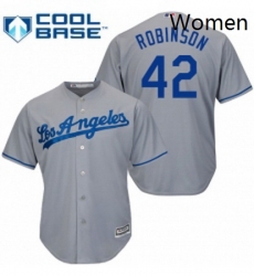Womens Majestic Los Angeles Dodgers 42 Jackie Robinson Replica Grey MLB Jersey Womens Majestic Los Angeles Dodgers 42 Jackie Robinson Replica Grey MLB Jersey