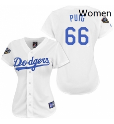 Womens Majestic Los Angeles Dodgers 66 Yasiel Puig Authentic White 2018 World Series MLB Jersey Womens Majestic Los Angeles Dodgers 66 Yasiel Puig Authentic White 2018 World Series MLB Jersey