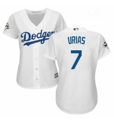 Womens Majestic Los Angeles Dodgers 7 Julio Urias Authentic White Home 2017 World Series Bound Cool Base MLB Jersey Womens Majestic Los Angeles Dodgers 7 Julio Urias Authentic White Home 2017 World Series Bound Cool Base MLB Jersey