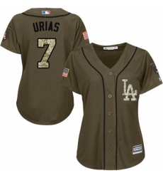 Womens Majestic Los Angeles Dodgers 7 Julio Urias Replica Green Salute to Service MLB Jersey Womens Majestic Los Angeles Dodgers 7 Julio Urias Replica Green Salute to Service MLB Jersey