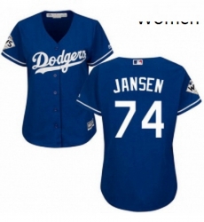 Womens Majestic Los Angeles Dodgers 74 Kenley Jansen Authentic Royal Blue Alternate 2017 World Series Bound Cool Base MLB Jersey Womens Majestic Los Angeles Dodgers 74 Kenley Jansen Authentic Royal Blue Alternate 2017 World Series Bound Cool Base MLB Jersey