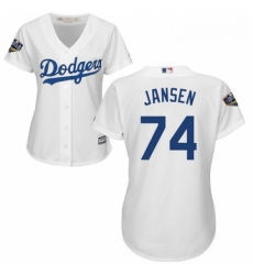 Women's Majestic Los Angeles Dodgers #74 Kenley Jansen Authentic White Home Cool Base 2018 World Series MLB Jersey Women's Majestic Los Angeles Dodgers #74 Kenley Jansen Authentic White Home Cool Base 2018 World Series MLB Jersey
