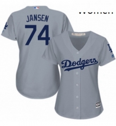 Womens Majestic Los Angeles Dodgers 74 Kenley Jansen Replica Grey Road Cool Base MLB Jersey Womens Majestic Los Angeles Dodgers 74 Kenley Jansen Replica Grey Road Cool Base MLB Jersey
