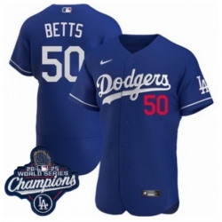 Toddler Los Angeles Dodgers 50 Mookie Betts Cool Base 2025 World Champions Stitched Baseball Jersey Blue