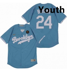 Youth Brooklyn 24 Kobe Bryant Light Blue Cool Base Stitched MLB Jersey Youth Brooklyn 24 Kobe Bryant Light Blue Cool Base Stitched MLB Jersey