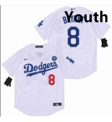 Youth Dodgers 8 Kobe Bryant White Cool Base Stitched MLB Jersey Youth Dodgers 8 Kobe Bryant White Cool Base Stitched MLB Jersey
