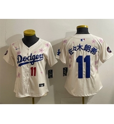 Youth Los Angeles Dodgers 11  Roki Sasaki Cream 2025 Tokyo Series Limited Stitched Baseball Jersey