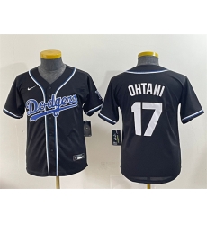 Youth Los Angeles Dodgers 17  Shohei Ohtani Black Stitched Baseball Jersey
