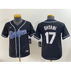 Youth Los Angeles Dodgers 17 Shohei Ohtani Black Stitched Baseball Jersey