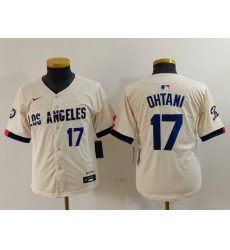 Youth Los Angeles Dodgers 17 Shohei Ohtani Cream Stitched Baseball Jersey 6 Youth Los Angeles Dodgers 17 Shohei Ohtani Cream Stitched Baseball Jersey 6