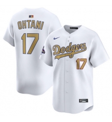 Youth Los Angeles Dodgers 17 Shohei Ohtani White 2025 Gold Collection Limited Stitched Baseball Jersey
