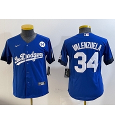 Youth Los Angeles Dodgers 34 Toro Valenzuela Royal 2024 World Series With Fernando Memorial Patch Alternate Limited Stitched Baseball Jersey 1 Youth Los Angeles Dodgers 34 Toro Valenzuela Royal 2024 World Series With Fernando Memorial Patch Alternate Limited Stitched Baseball Jersey 1
