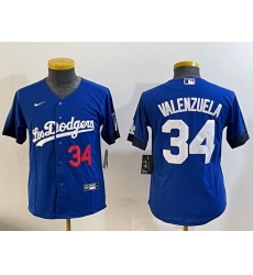 Youth Los Angeles Dodgers 34 Toro Valenzuela Royal 2024 World Series With Fernando Memorial Patch Alternate Limited Stitched Baseball Jersey 3 Youth Los Angeles Dodgers 34 Toro Valenzuela Royal 2024 World Series With Fernando Memorial Patch Alternate Limited Stitched Baseball Jersey 3